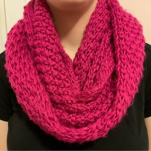 Hot Pink Knit Infinity Scarf